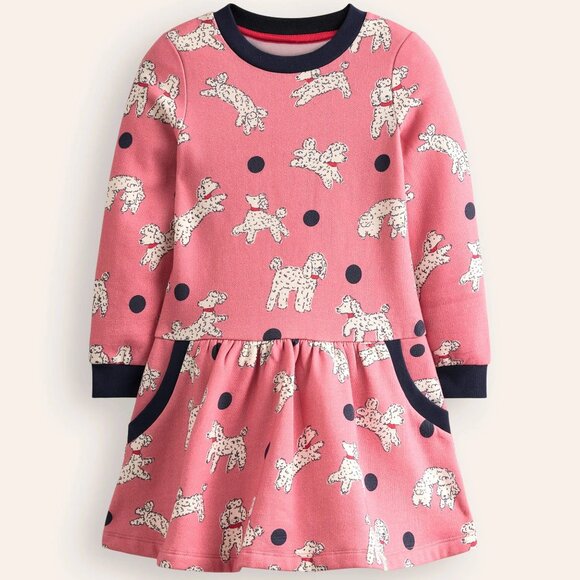 NWT Mini Boden Poodles Sweatshirt Dress 5/6Y - Picture 1 of 1